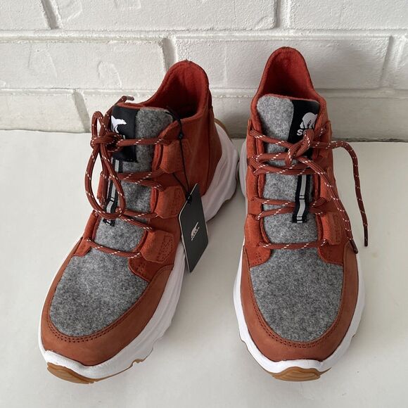 SOREL Kinetic Breakthru Conquest in Orange Leather Size 6 NEW High Top Sneakers - Picture 3 of 7